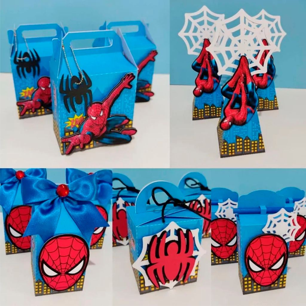 Kit 50 personalizados homem aranha ,Lembrancinhas,Caixinhas,papelaria personalizadas -KIT PEGUE E MONTE