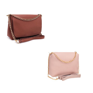 KIT 2 PEÇAS BOLSA FEMININA COLOR E BAÚ ALÇA CORRENTE