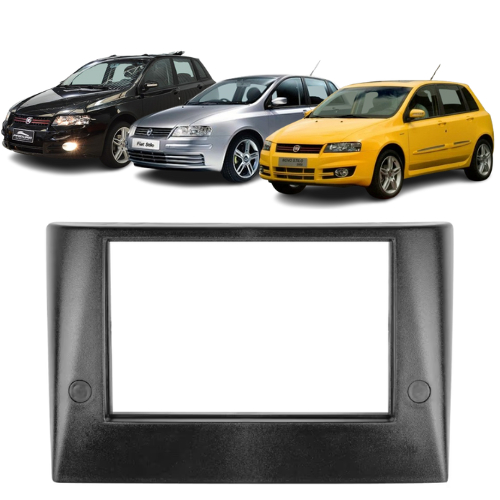 Moldura Painel Para Multimídia 7 Polegadas 2 Din Fiat Stilo 2003 2004 2005 2006 2007 2008 2009 2010 - Preto em Oferta na Shopee