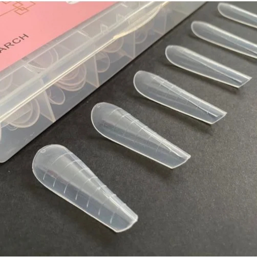 Molde F1 unha acrygel Zem nail forms Postiça Mandorla com curvatura C - Poly gel - Poli gel