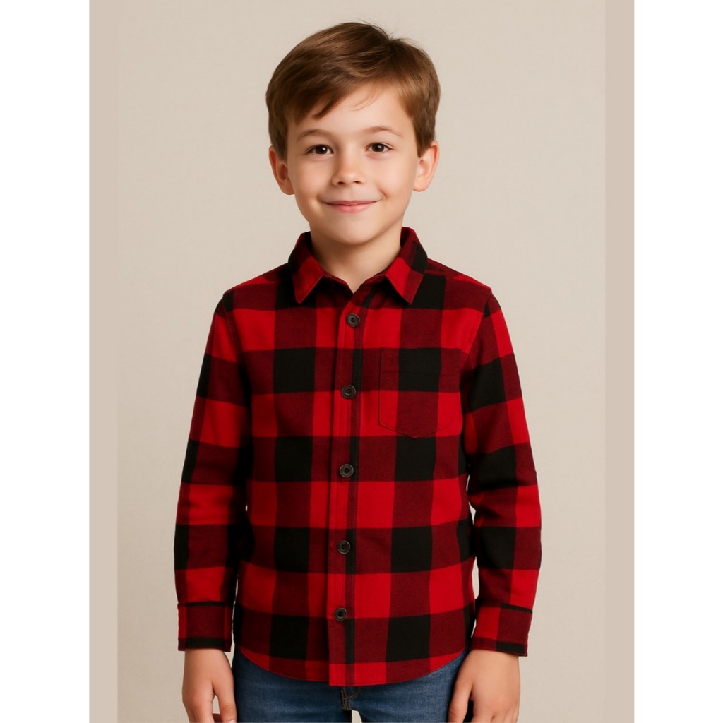 Camisa Xadrez Infantil Menino Juvenil Manga Longa  Flanelada em Oferta na Shopee