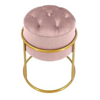 puff redondo ferro argola tubo aço pintura eletrostática tecido veludo em Oferta na Shopee