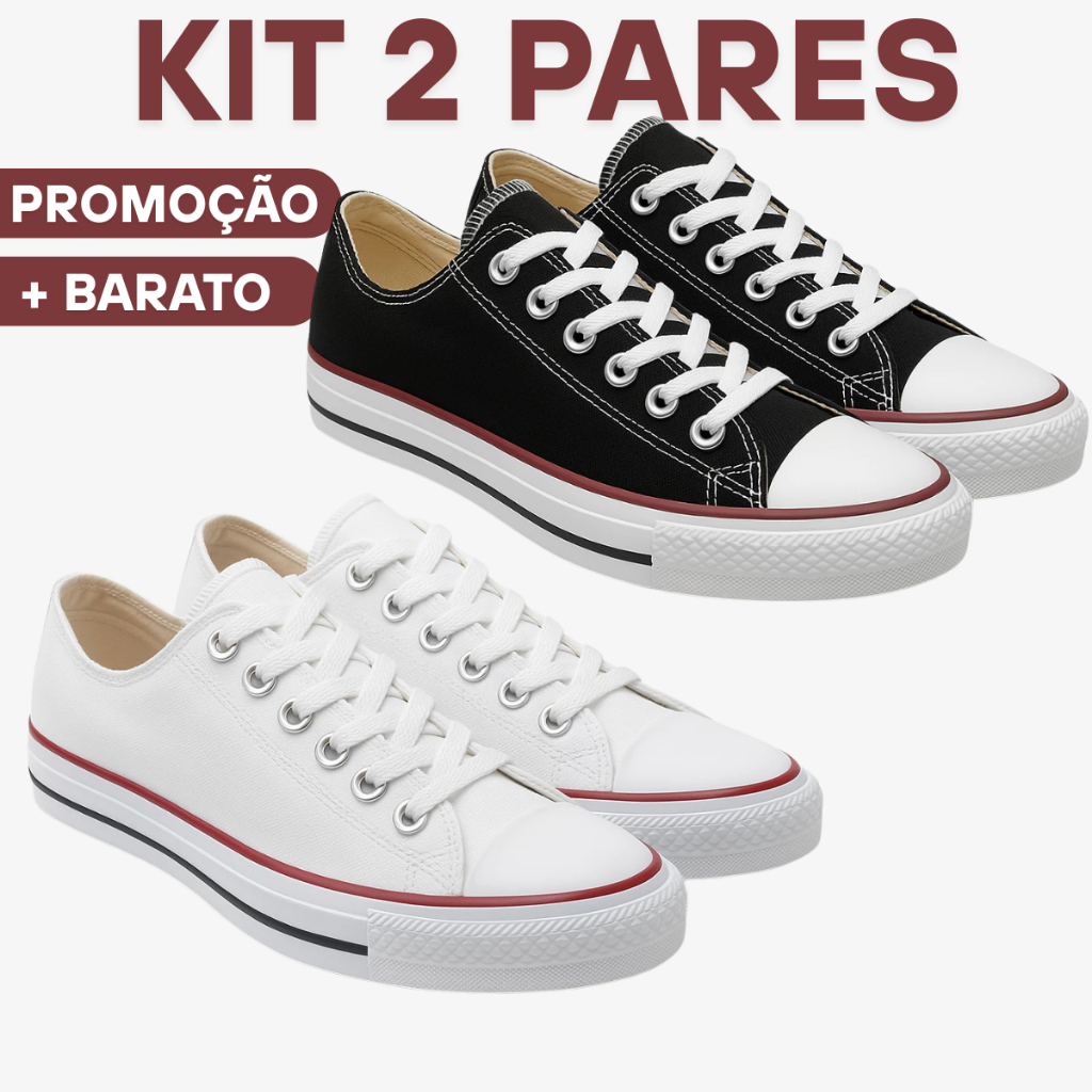 Kit 2 Pares Tênis Feminino Casual Confortável Leve Moda 2025 Promoção em Oferta na Shopee