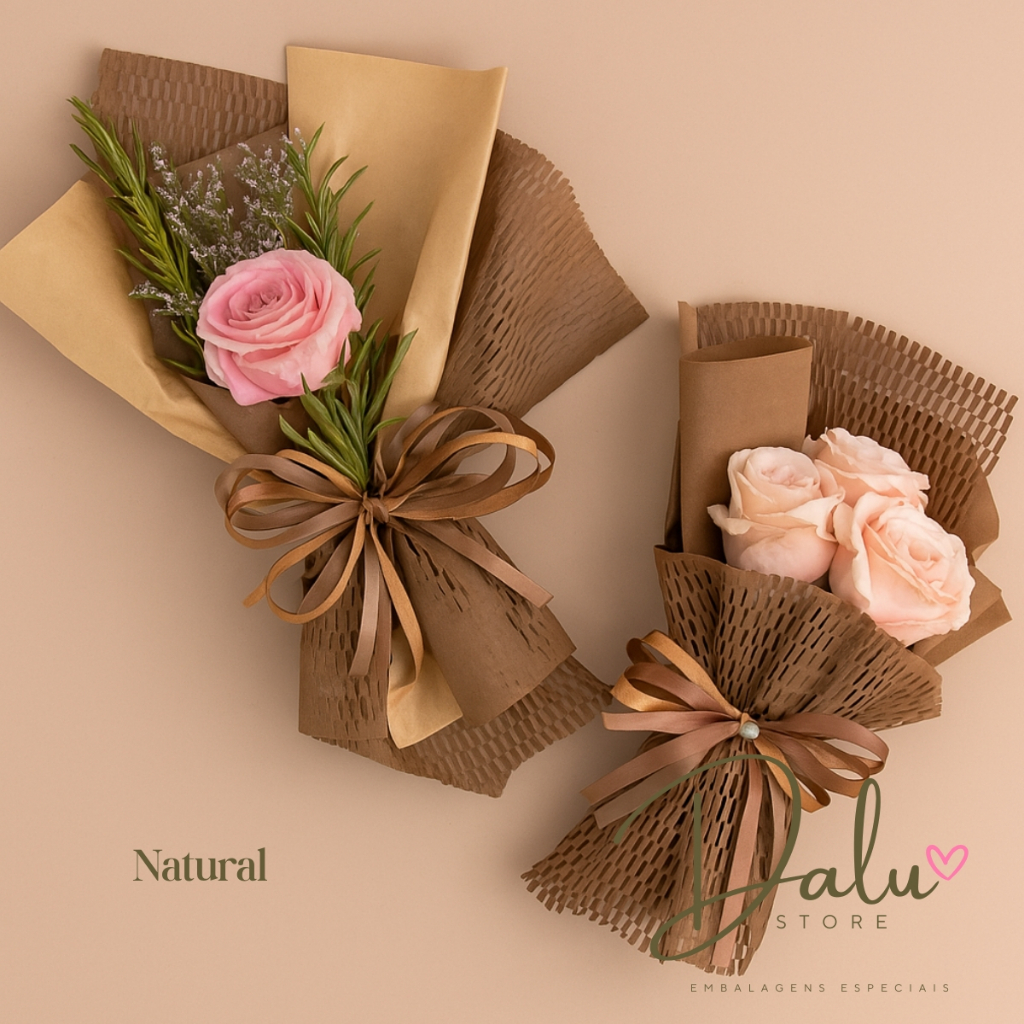 Papel Colméia Kraft 49cmx49cm 10 e 20 Unidades