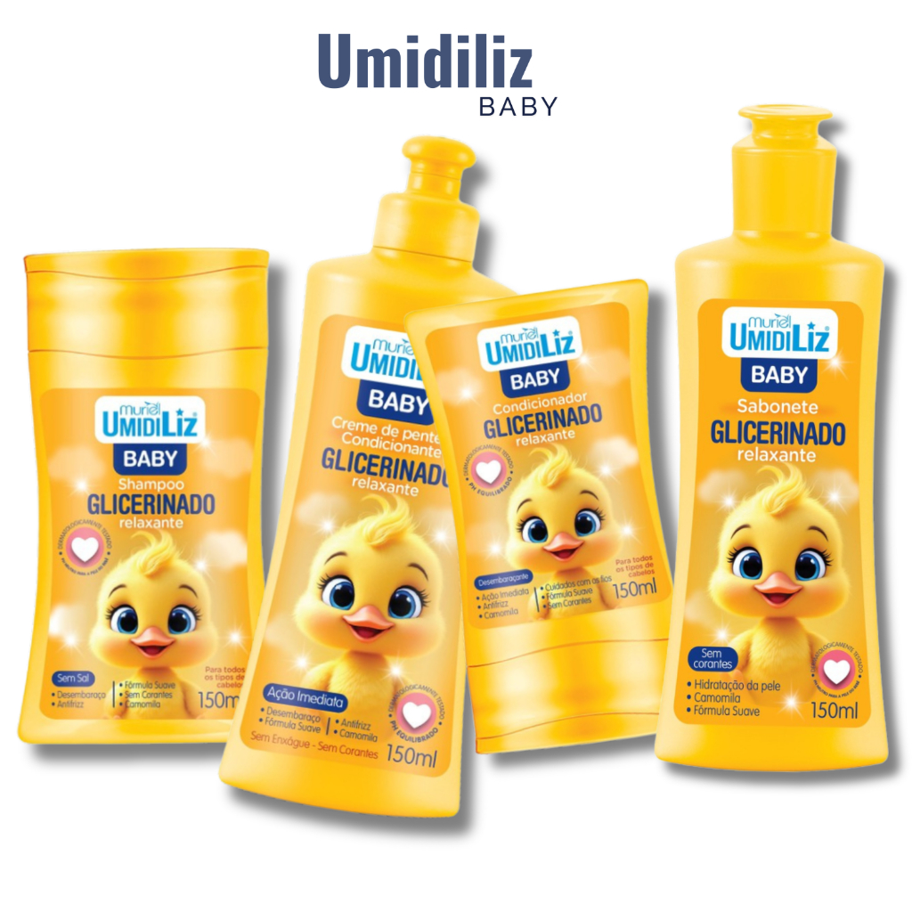 kit Banho Higiene Infantil Umidiliz Baby 150ml Camomila