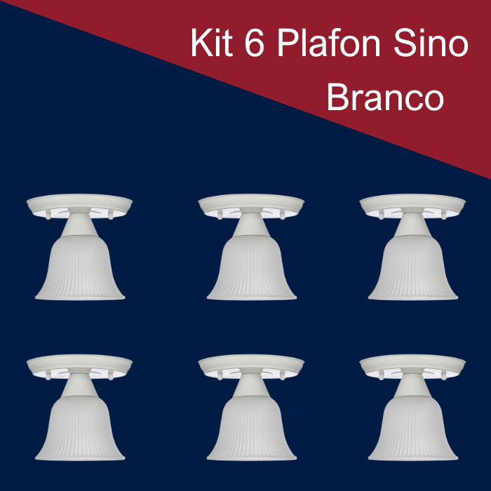 Kit 6 Plafon Sino Termoplástico Luminária Teto Soquete E-27 Branco Preto Cobre Dourado Marrom 110v/220v Sala Cozinha em Oferta na Shopee