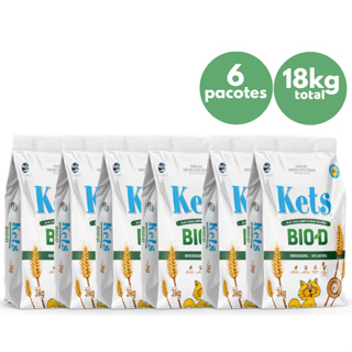 Kit com 6 Areia Higiênica de Cereais Kets Bio-D 3kg para Gatos em Oferta na Shopee