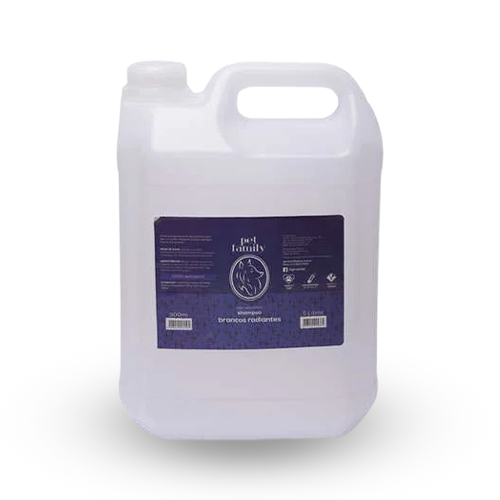 Shampoo Matizador Para Pet Concentrado Brancos Radiantes Para Cães e Gatos Pet Family 5L