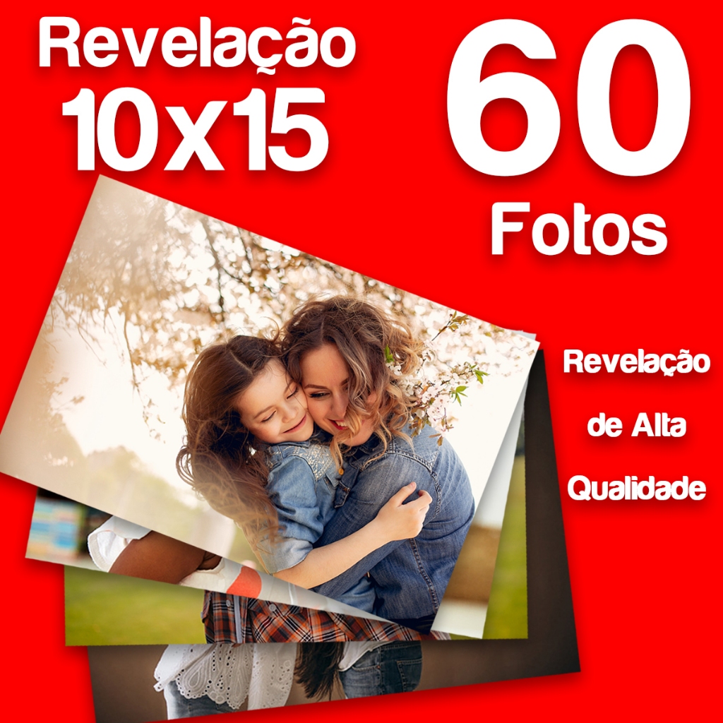 Revelar Fotos 10x15 (60 Fotos) de Alta Qualidade Papel Brilho ou Fosco