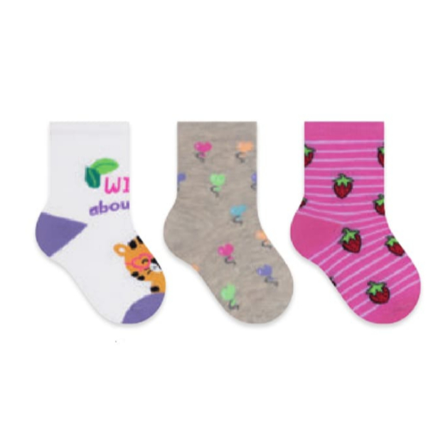 Meia Infantil Kit c/3 pares Menina Selene 17 ao 20 1451.002.0.998