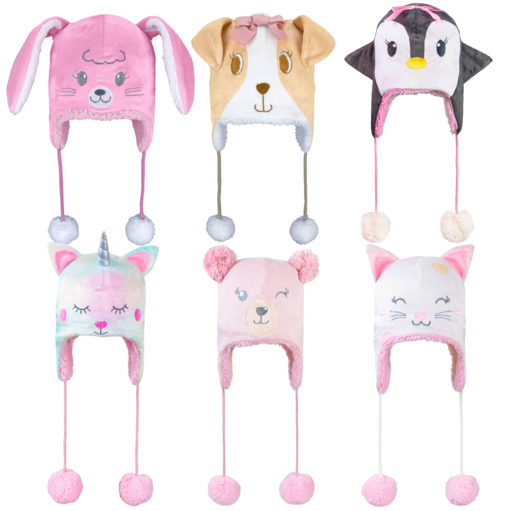 Gorro Infantil Touca Pimpolho Menina Bichinho Divertida Peludinha Bebê Touca Inverno
