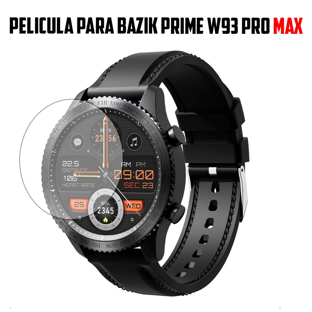 Película para Smartwatch Bazik Prime W93 Pro Max de vidro temperado Proteção de Tela