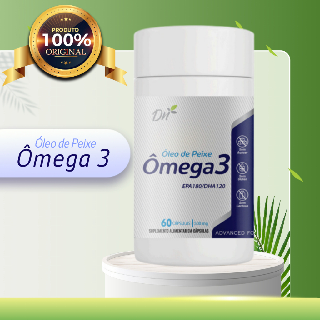 Óleo de Peixe Ômega 3 500mg Epa 180mg + Dha 120mg 60 Cápsulas Denature