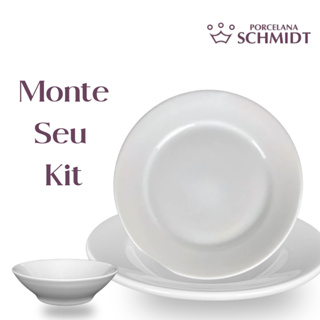 Aparelho de Jantar Porcelana Schmitd Jogo de Pratos Rasos, Fundos e Sobremesa em Oferta na Shopee