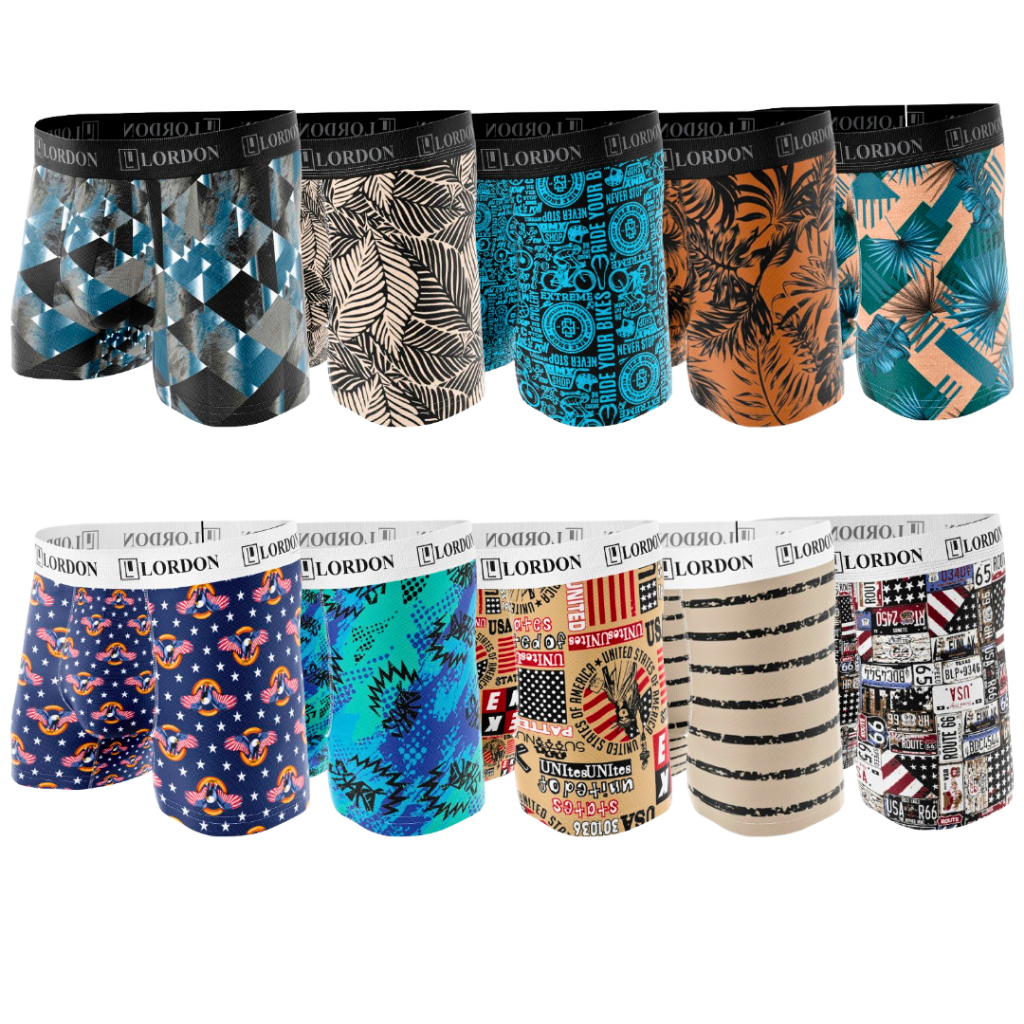 Kit 10 Cuecas Boxer Adulto Microfibra Plus Size Confortável