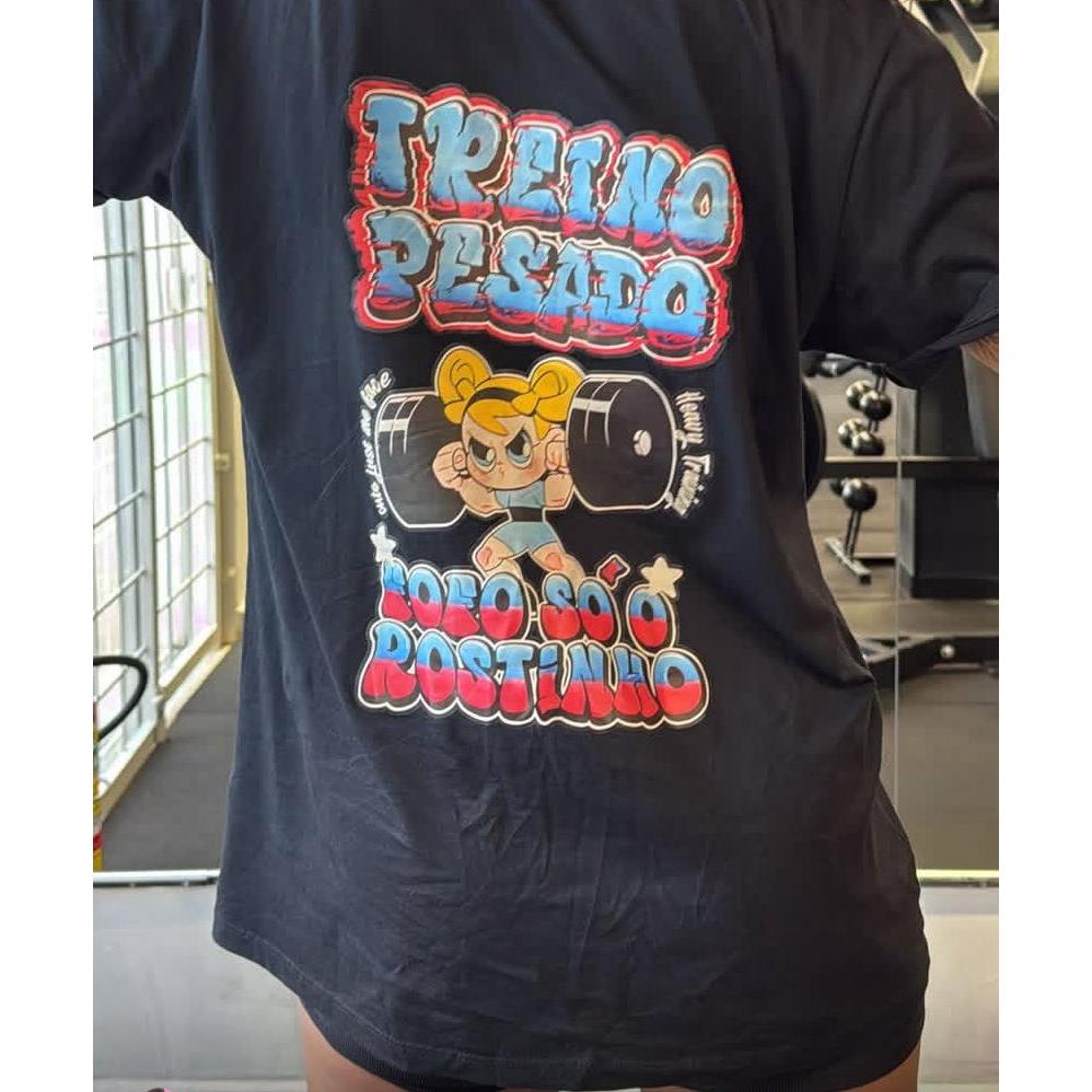 Camiseta Academia Feminina Treina Pesado 100% Algodão