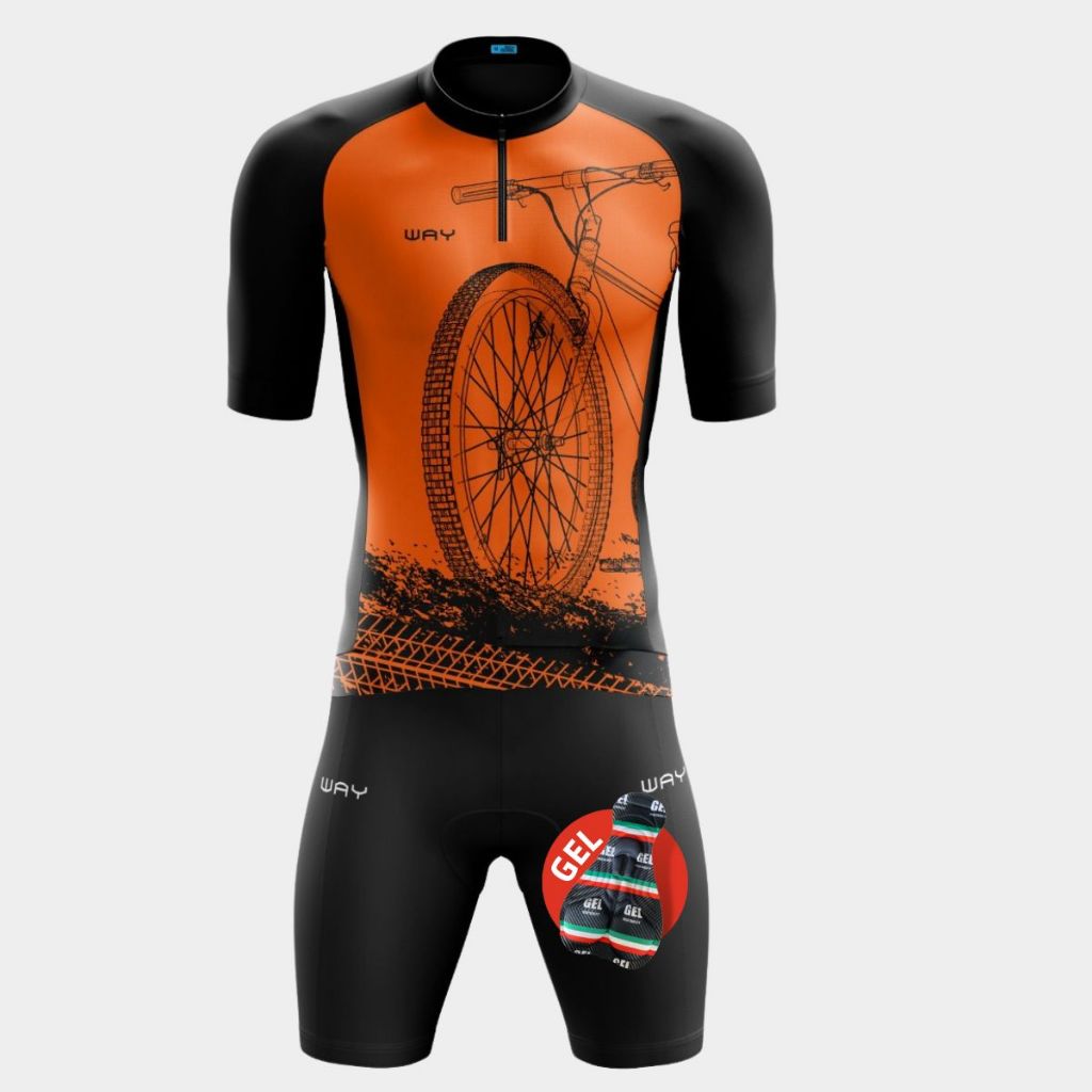 Conjunto Kit Ciclismo Masculino Bike Camisa Camiseta Zíper Parcial Bermuda Short Gel Roupa Ciclistas