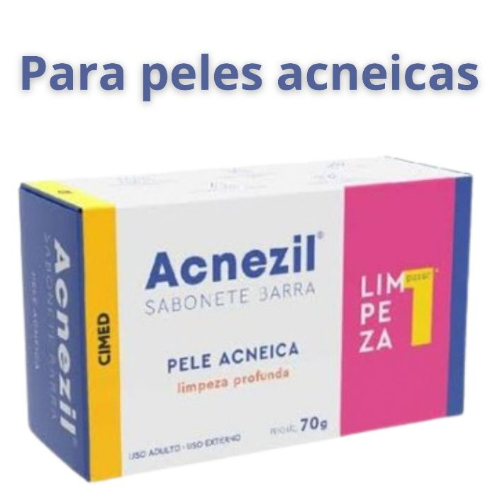 SABONETE EM BARRA para peles com CRAVOS, ESPINHAS 70g ACNEZIL limpeza profunda em Oferta na Shopee