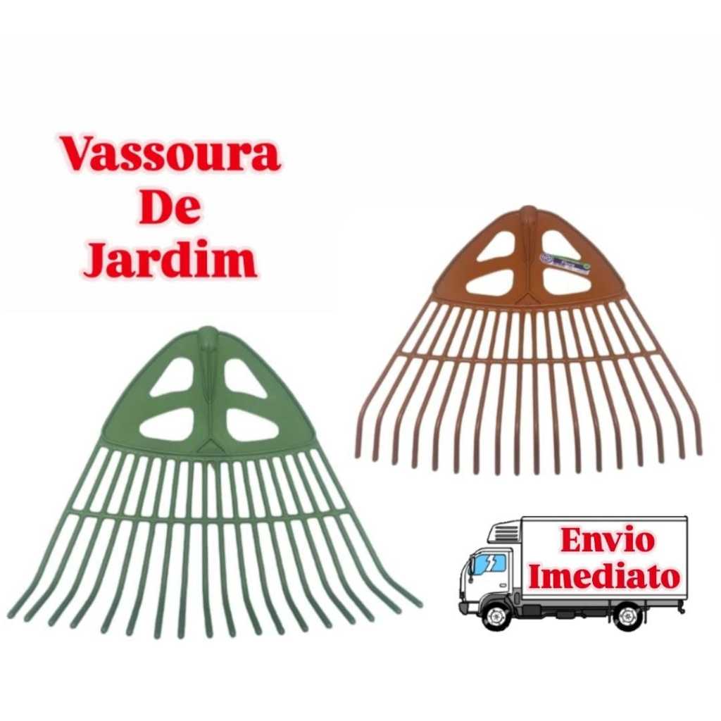 Vassoura para Jardim de Plástico Resistente SEM CABO (de rosquear)