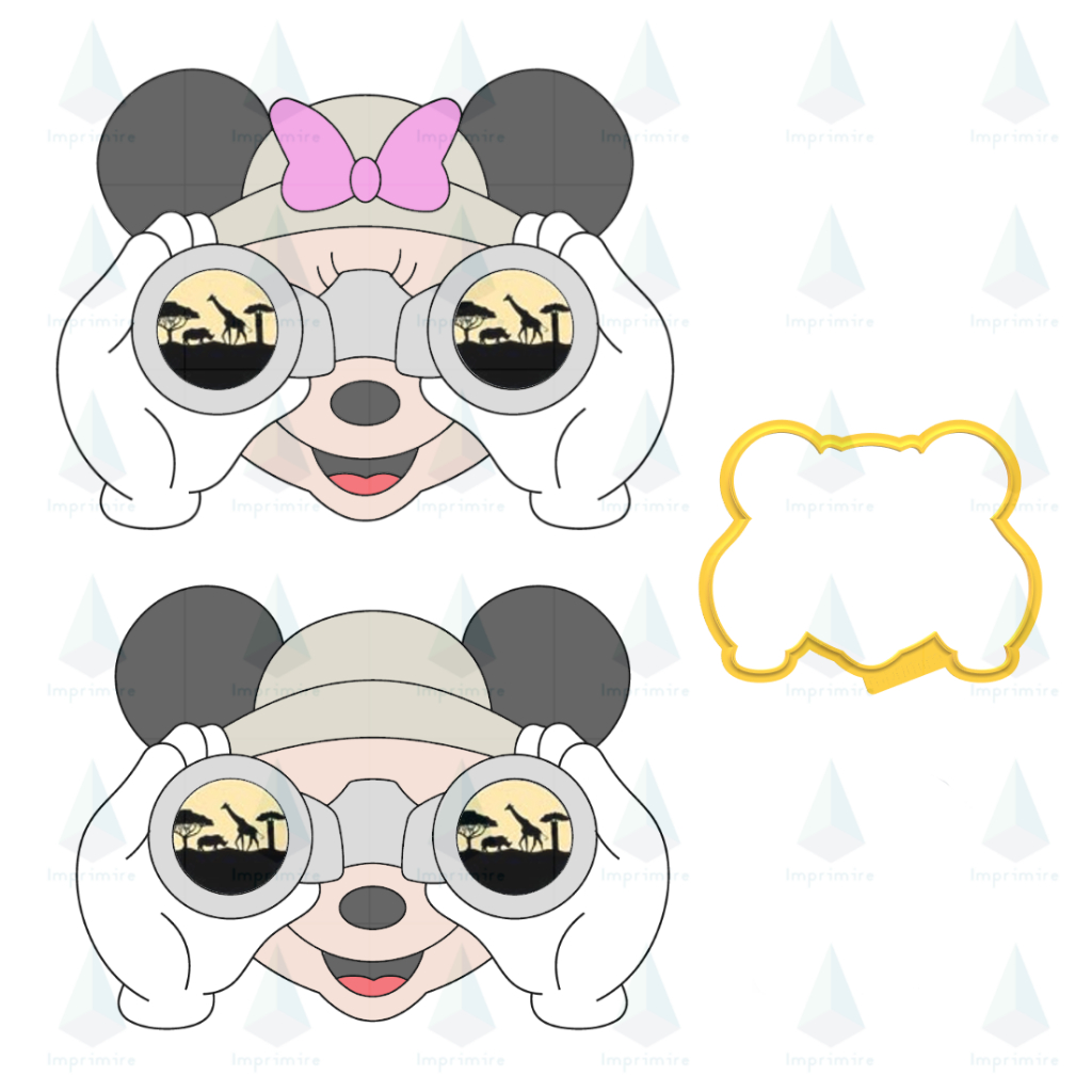 Cortador para Biscoito e Pasta Americana Binóculo Mickey Minnie Safari