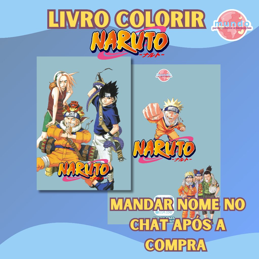 Livro de Colorir Naruto Estilo Goods 50 Folhas 180G Caderno de Desenho Pintura Coloring Book