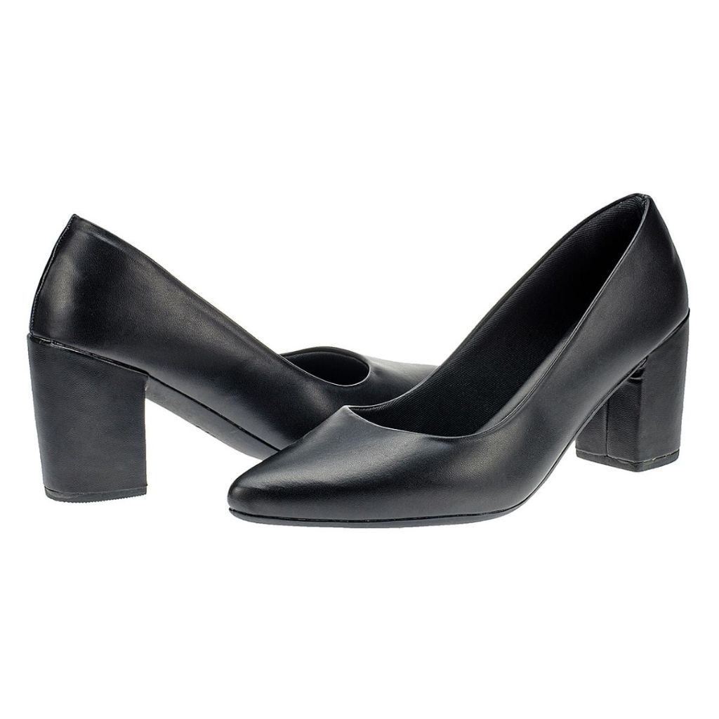 Scarpin Feminino Social com Salto Bloco Grosso 8cm Elegante Confortável e Estiloso Bico Fino para Trabalho e Eventos