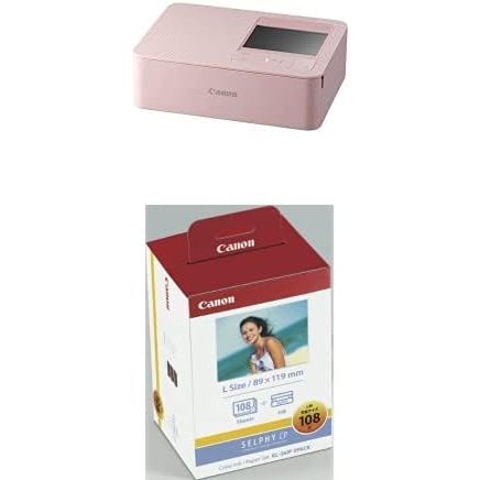 Direto do Japão Impressora fotográfica compacta Canon SELPHY CP1500 rosa + conjunto de fotos tamanho G com 108 folhas, nova