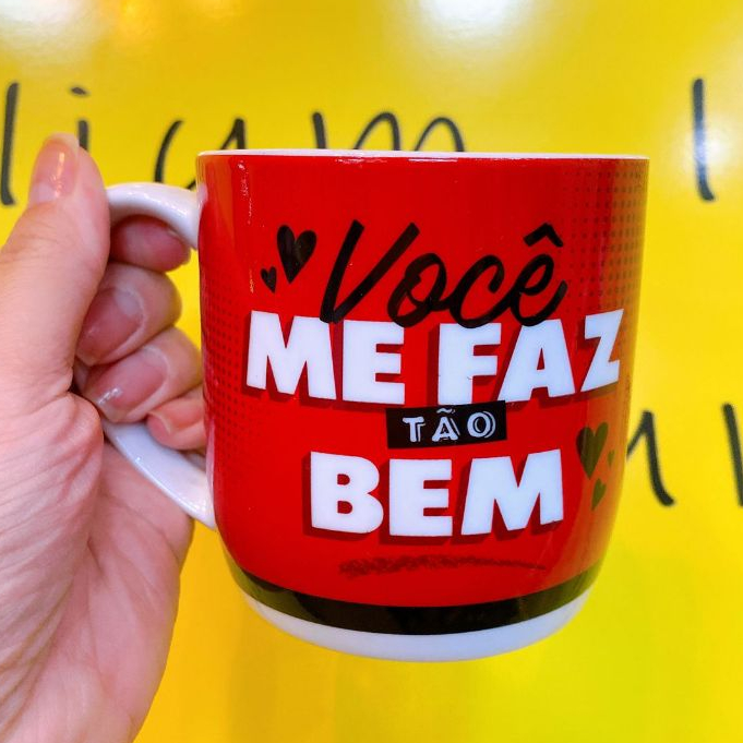 CANECA DE PORCELANA 360ML ROMÂNTICA AMOR PRESENTE