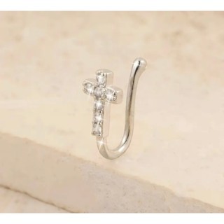 Piercing Falso De Nariz Crucifixo, Piercing de Pressão, Crucifixo, Infinito, Coelho, Piercing sem Furo Feminino