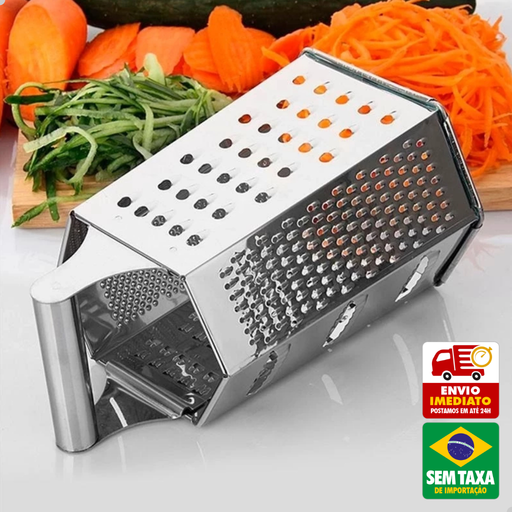 Ralador Aço Inox GP6 Multiuso 4 ou 6 Faces 1 Face 5 em 1 Queijo Legumes Cozinha 20 a 25cm em Oferta na Shopee