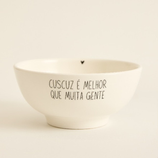 Kit até 2 unidades Bowl Cuscuz Tigela de Porcelana Branca Cuscuz é melhor que muita gente16x7,5 cm em Oferta na Shopee