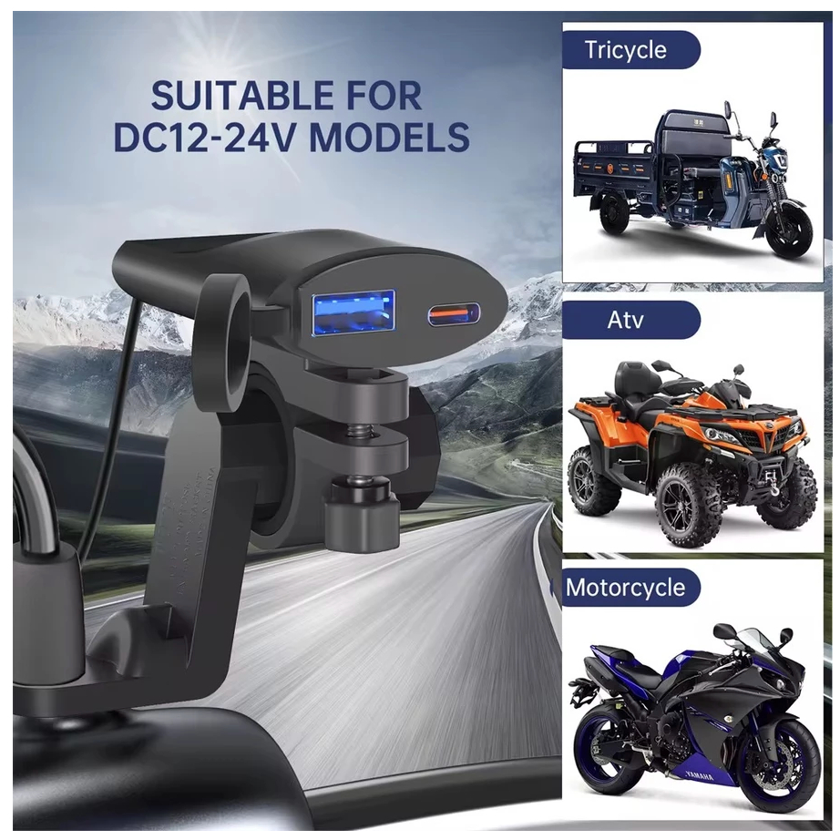 Carregador e Suporte Para Motocicleta 30W 3.4A USB 12-24V de Carregamento Rápido Kapbom KA-C911 em Oferta na Shopee