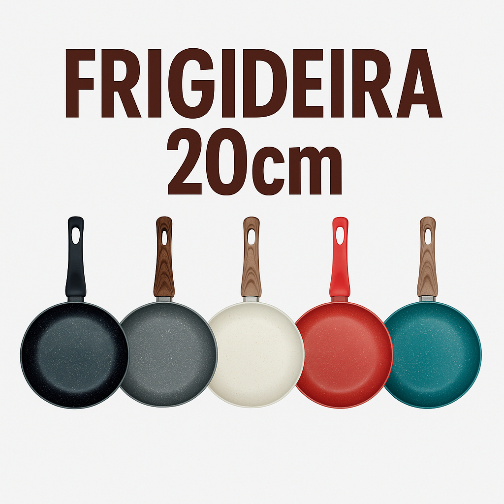 Imagem Frigideira 20 Cm Revestimento em Cerâmico Não Gruda Moderna Indução Gás Cooker Cozinha Fogão Lanches
