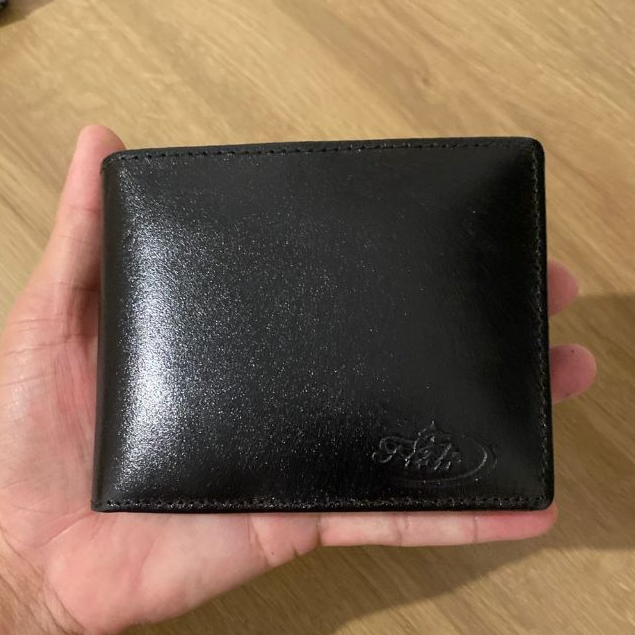 Carteira Masculina Couro 100% Legítimo Premium Preta Aberta