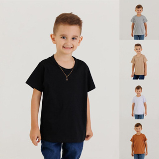 Camisa Meia Malha Manga Curta menino Infantil 1/2/3/4/6/8/10 em Oferta na Shopee