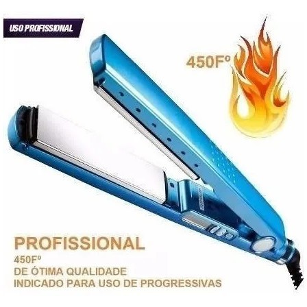 Prancha - Chapinha Azul Para Alisar o Cabelo Bivolt 110V/220V