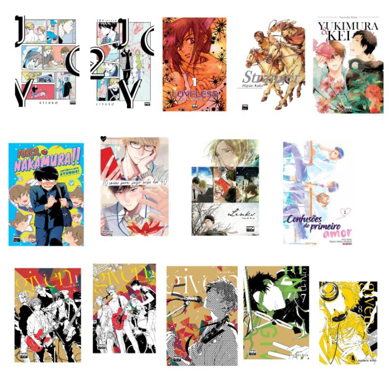 Super kit de mangás Joy, Loveless, Strangers, Yukimura e Kei, Given e muito + (menos Força Nakamura)