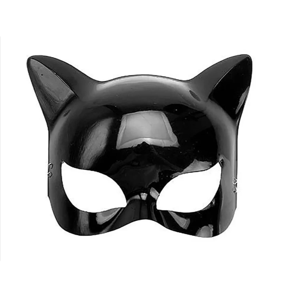 Máscara Mulher Gato Fantasia Feminina Sexy Cosplay Carnaval Halloween Festa Temática Plástico Flexível Elástico