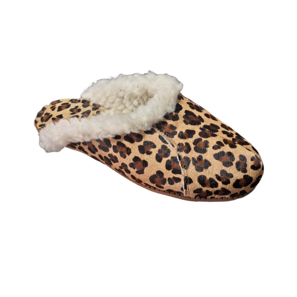 chinelo de pelo em couro legitimo pantufa feminina estampa onça tigre pelo inverno lã lãnuda
