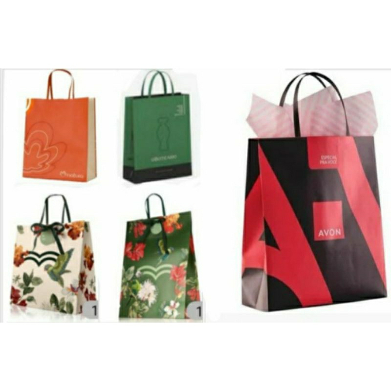 Sacola papel o boticario / lisa ou crer pra ver avon natura em Oferta na Shopee