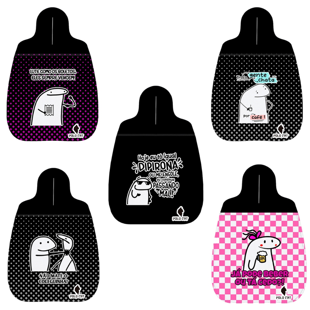 Lixeira para Carro Automóvel Limpeza Neoprene 2mm Grosso Florks varios modelos engraçados em Oferta na Shopee