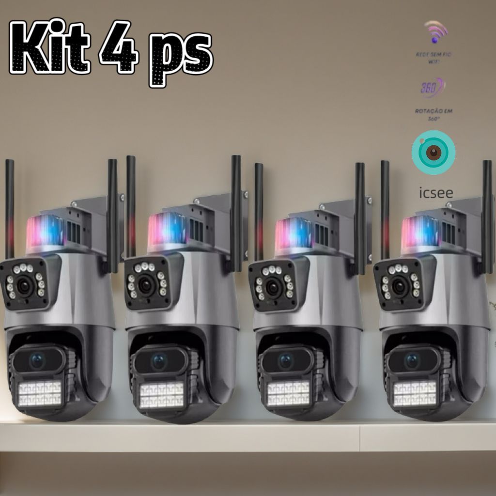 Câmera De Segurança WiFi ICSEE Externa Lente Dupla Com Sirene Full Hd Wifi Visão Noturna App Icsee em Oferta na Shopee