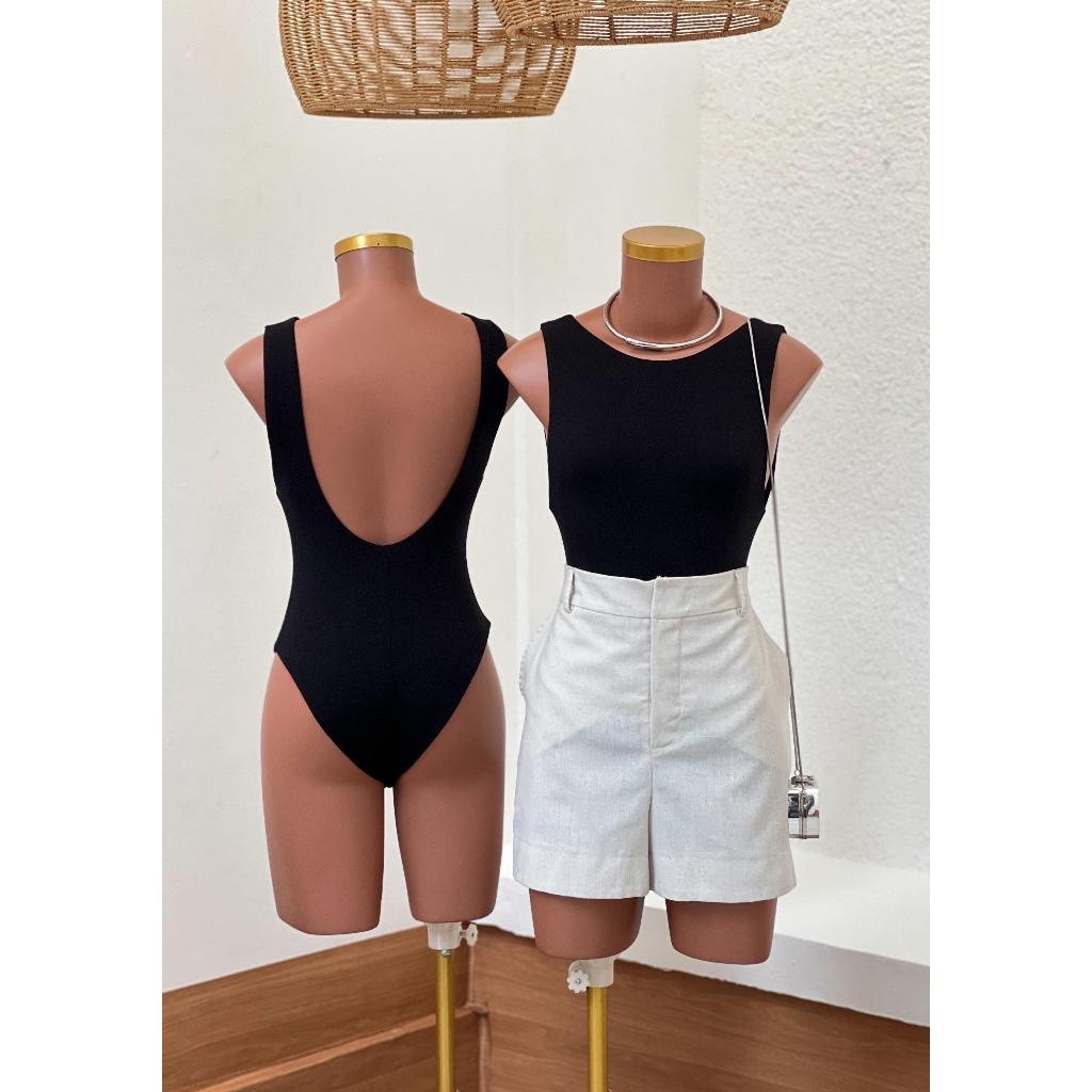 Body Costas nuas Liso Candy Colors Feminino Leticia Tendência moda blogueira Bory Bori em Oferta na Shopee