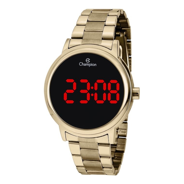 Relógio Champion Feminino Digital CH40115H Dourado Mostrador Preto - Watches