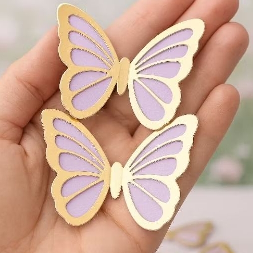 Borboleta Vazada Dourada  - Jardim Encantado Jardim das Borboletas | Lembrancinha & Aplique em Oferta na Shopee