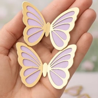 Borboleta Vazada Dourada  - Jardim Encantado Jardim das Borboletas | Lembrancinha & Aplique em Oferta na Shopee