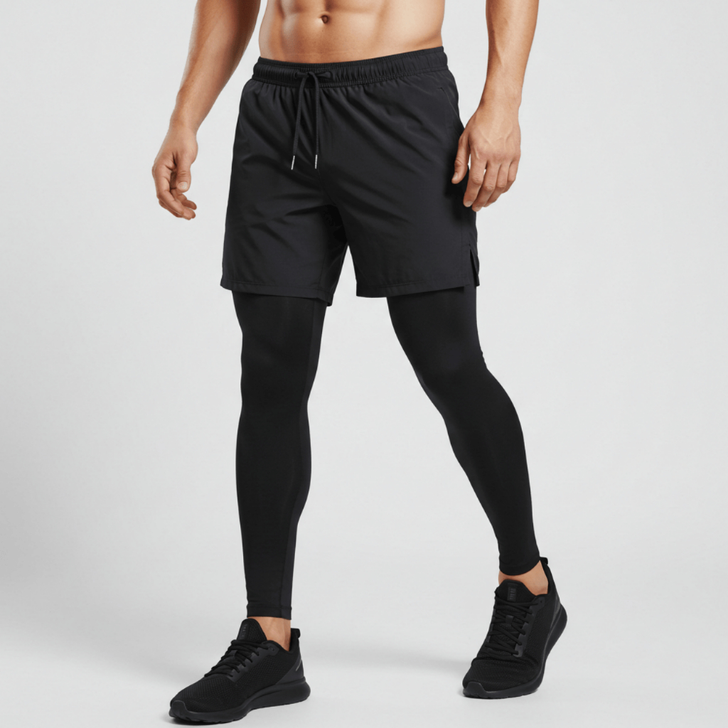 Calça Masculina Corrida de Compressão 2 em 1