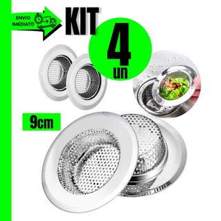 Ralo para Pia de Cozinha 9cm – Aço Inox com Tela Coletora