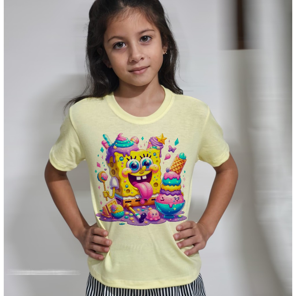 BLUSA INFANTIL bob esponja,DESENHO ANIMADO,CRIANÇA,MENINO,MENINA
