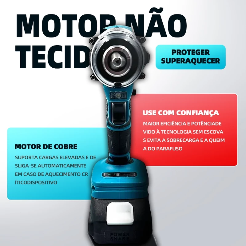 Parafusadeira Furadeira 21V com 2 Baterias e Maleta Completa 70N.m — foto 4